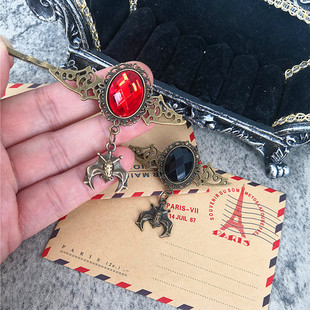 红黑蝙蝠 复古 朋克宝石发夹36