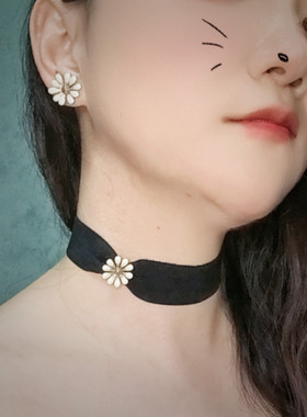 30元包邮可爱小公主choker复古弹力带短项链颈链（送同款耳钉）