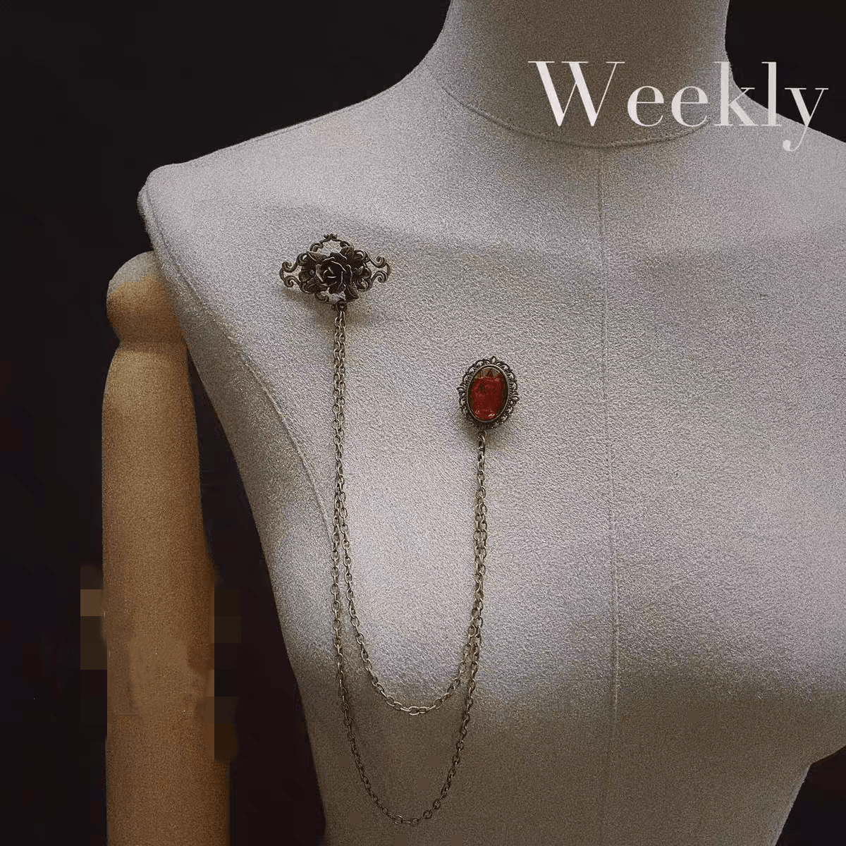 Lolita 暗黑哥特式复古 洛丽塔玫瑰JK制服胸针 别针 胸花饰品