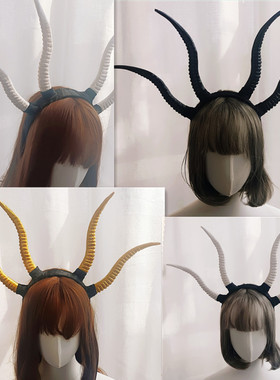 恶魔触角lolita搞死kc万圣节COS龙骨墓园黑色 龙母女王角发饰1