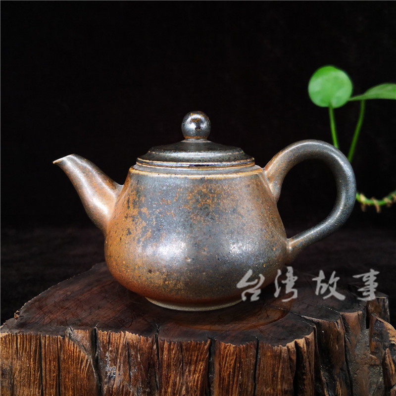 台湾陶艺大师古堯香陶語工坊柴烧壶备前烧柴窑落灰陶壶