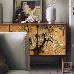 法式中古侘寂风柜子翻新美化贴纸家具鞋柜衣柜铁皮柜装饰贴画自粘