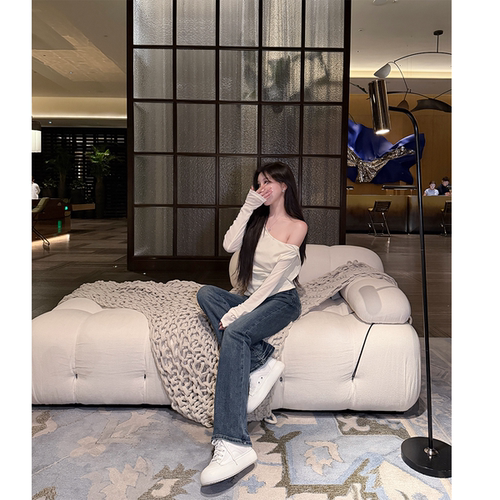 GABBY 复古高级感百搭显瘦修身喇叭长裤牛仔裤Z021