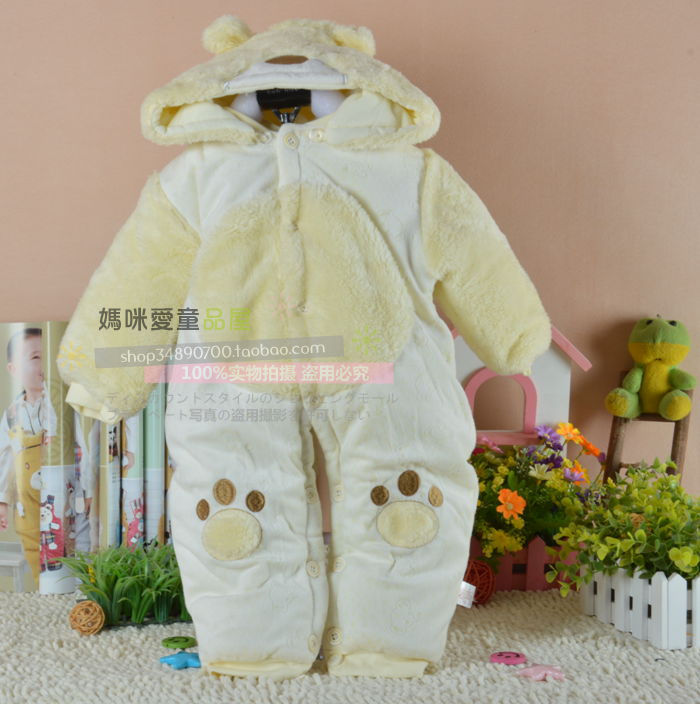 新生儿加厚夹棉保暖婴儿连体衣
