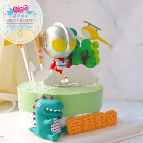 奥特曼动物小恐龙上海蛋糕