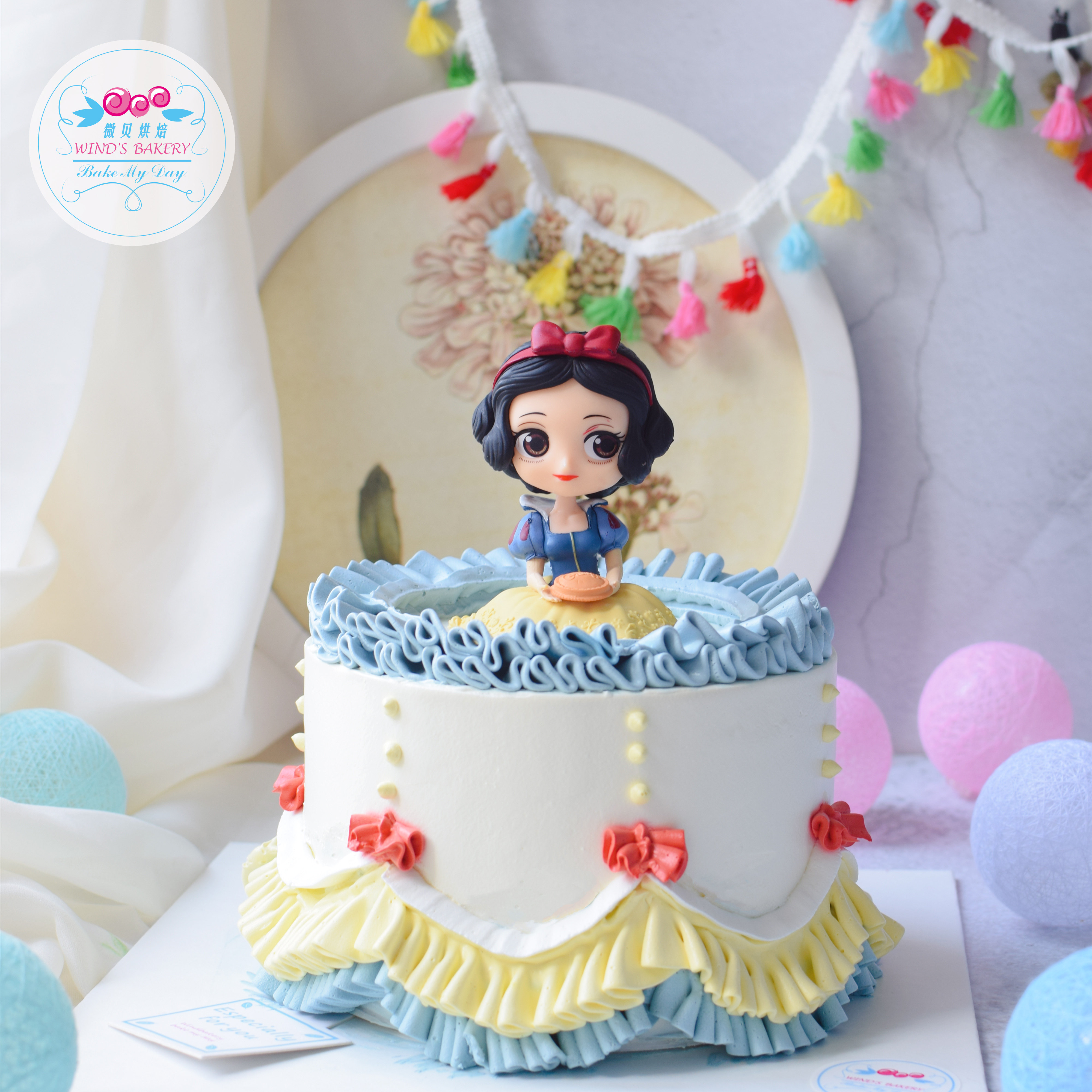 微贝蛋糕【迪士尼公主】海盐奥利奥味动物奶油生日蛋糕上海同城