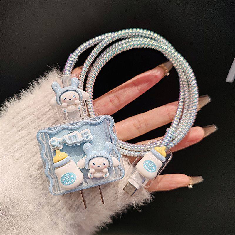 苹果15promax手机数据线保护套适用iPhone14充电器壳13ipad12软