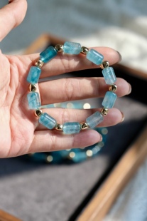 天然原矿蓝碧玺原石手串五行补水平安手链 30-50岁女性旺运手串