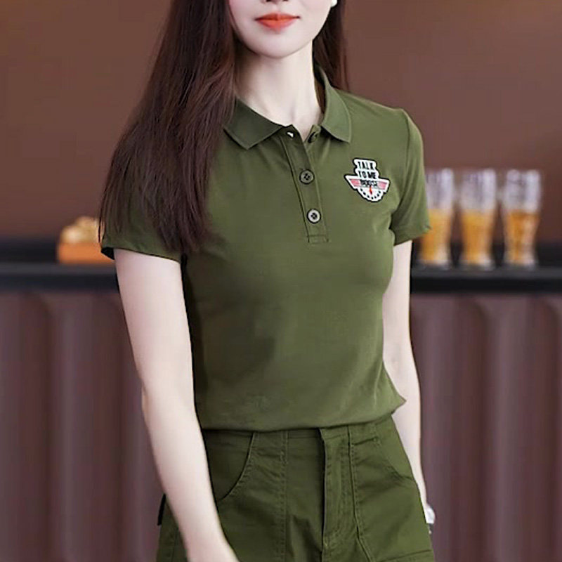 正品时尚迷彩服工装T恤女军旅风
