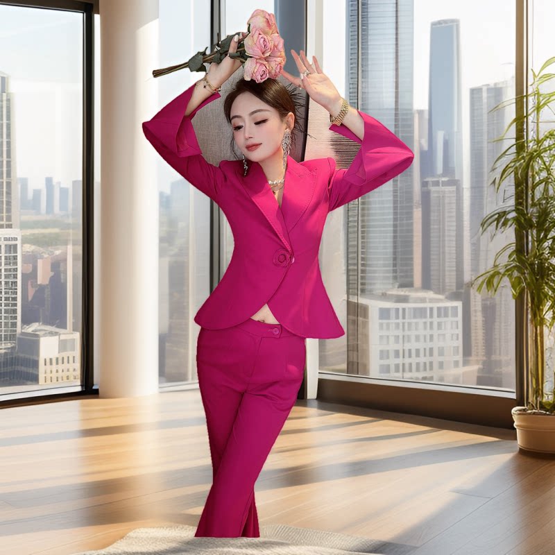 气场强大女装套装气质高端不规则修身显瘦西装2023新款名媛套装女