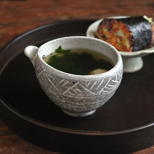 日本进口 手工陶瓷复古大钵 中古风日式高端釉下彩大号汤米饭碗