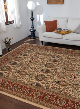 美式羊毛花卉图案地毯客厅卧室