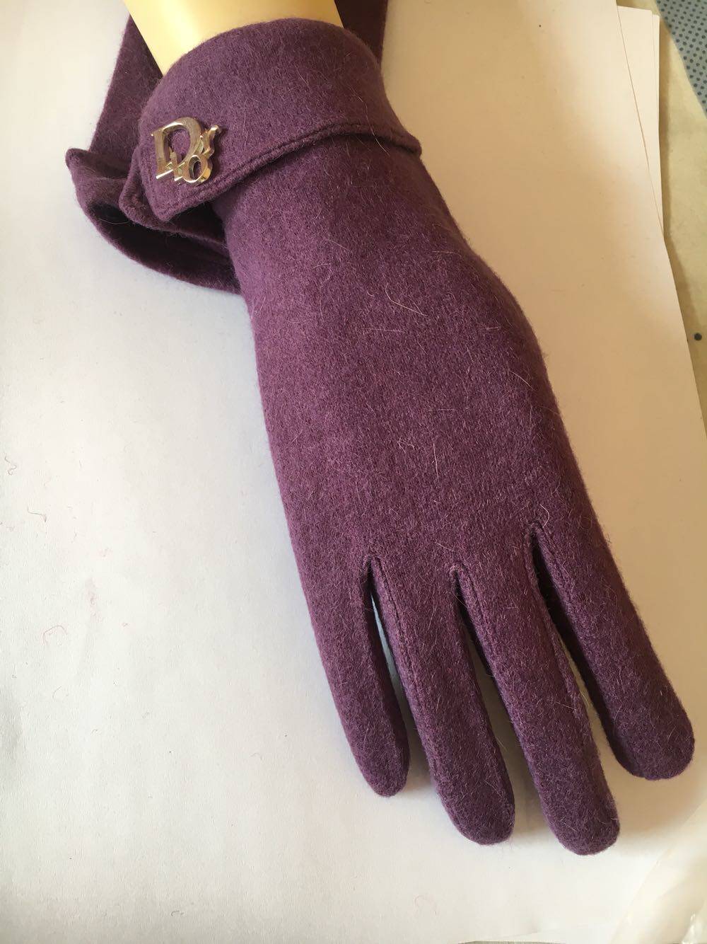 包邮女士韩版外贸秋冬可爱优雅时尚羊毛羊绒单层分指手套多色薄