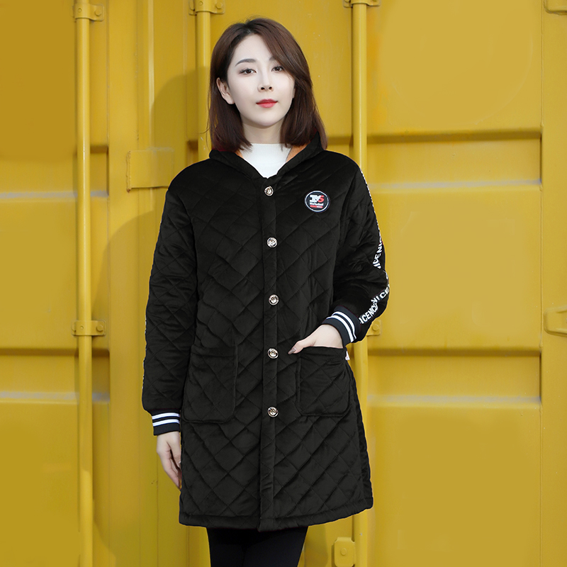 耐脏保暖中长款罩衣棉服加绒加厚