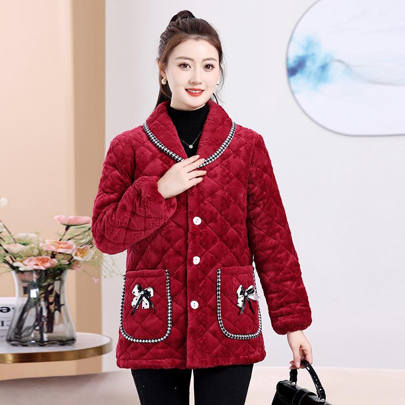 短款棉服罩衣加绒加厚甜美修身