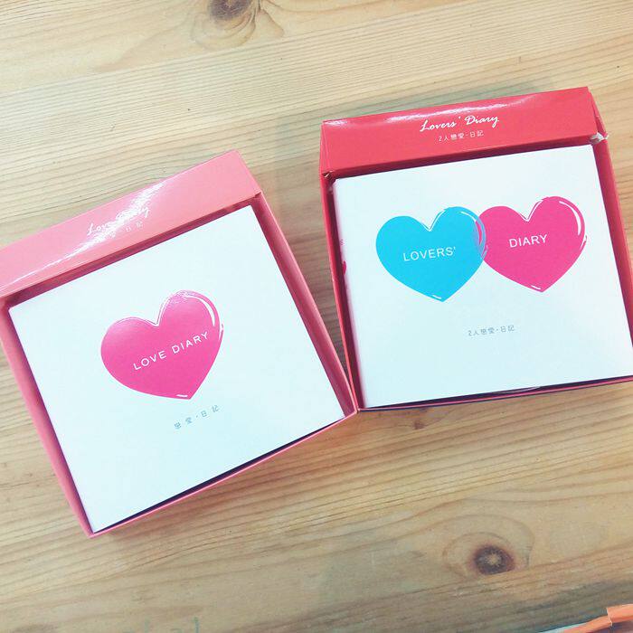 巨门文具一天一问366页盒装恋爱日记本情侣单双爱心情人节礼物