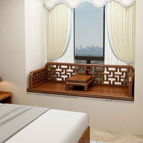 飘窗榻榻米实木飘窗台中式罗汉床