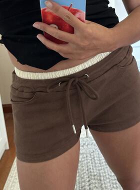 欧美ins辣妹夏季新款百搭运动休闲性感包臀撞色拼接百搭短裤2色女