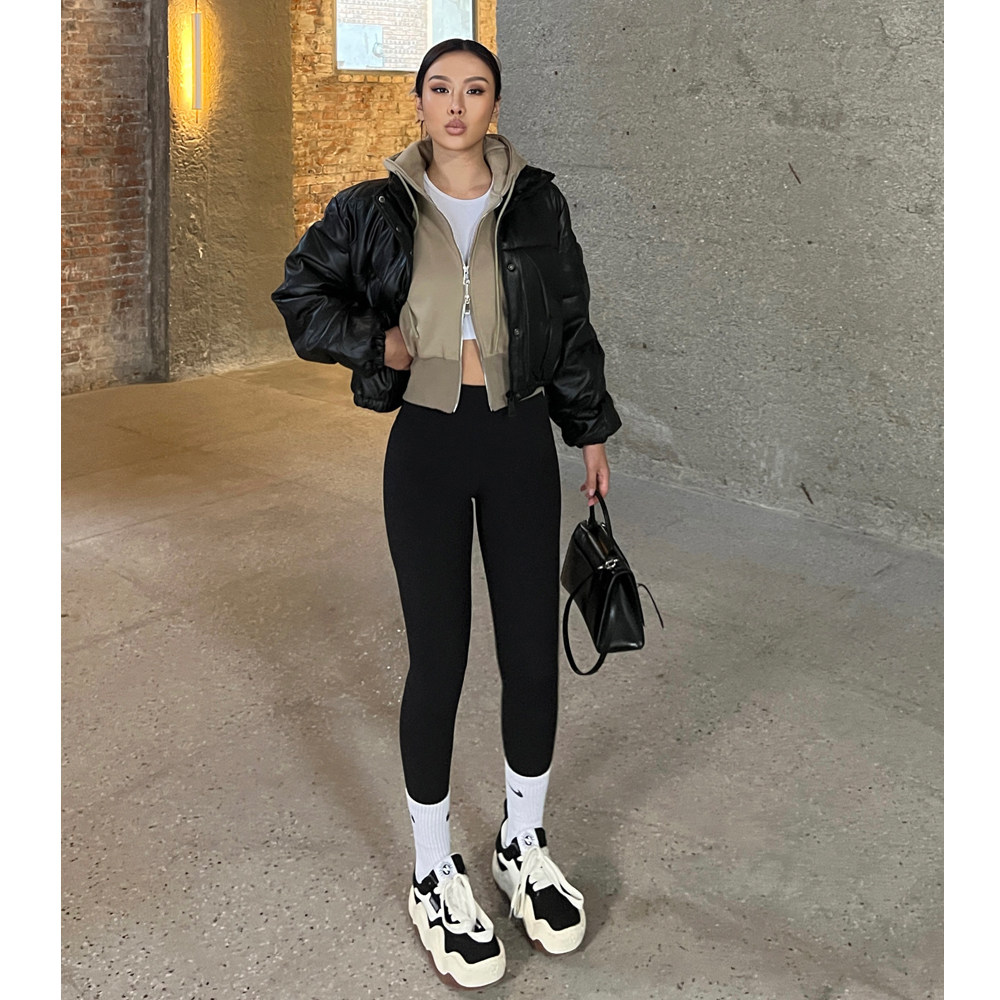 卡戴珊欧美不过时PU防风保暖面包棉服短款显腿长百搭外套女街头风