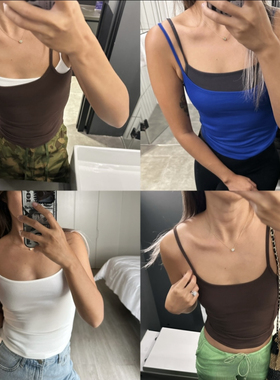 欧美ins辣妹同款可叠搭吊带背心女夏季内搭打底纯欲短款修身上衣