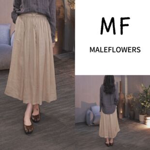 86A8813 百搭显瘦 东倪MF 文艺风宽松高腰双层半身裙春夏新款