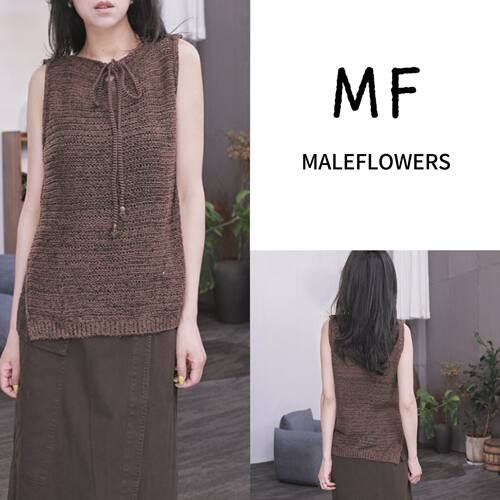 东倪MF 夏季新款镂雕绣花无袖马甲女时尚百搭显瘦外穿 86B8106