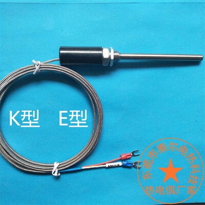 Pt100铂热电偶阻K E型 WZP-187不锈钢防水温度传感器探头测温线棒