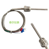pt100热电阻温控探头热电偶感温线1 4模温机2分不锈钢温度传感器