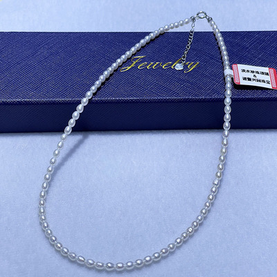 淡水珍珠米形颈链时尚