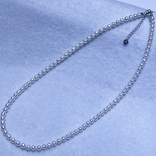 诸暨淡水无核珍珠4 百搭女士礼物 5mm短胖形项链颈链白亮时尚