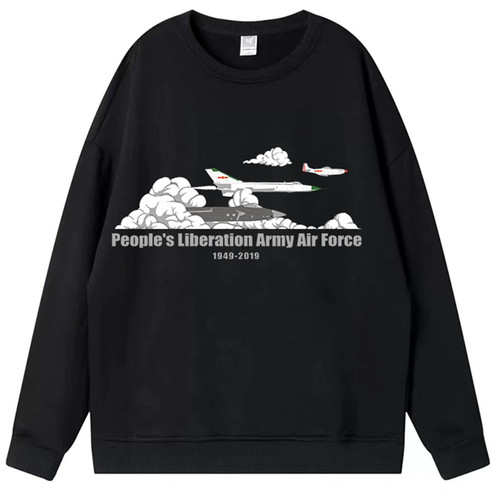 firefly原创设计PLAAF70周年纪念圆领加绒卫衣秋冬三天定制