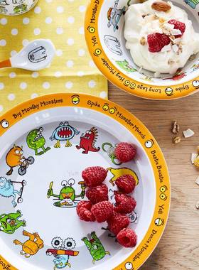 英国tyrrell katz儿童餐具防摔卡通分格餐碗吃饭碗勺插画大口径杯