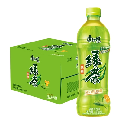 康师傅绿茶低糖蜂蜜茉莉味500ml*15瓶装饮料饮品整箱正品