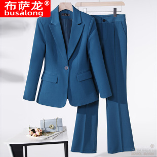 新款布萨龙busalong女长袖职业西服西裤正装套装工作服女8602