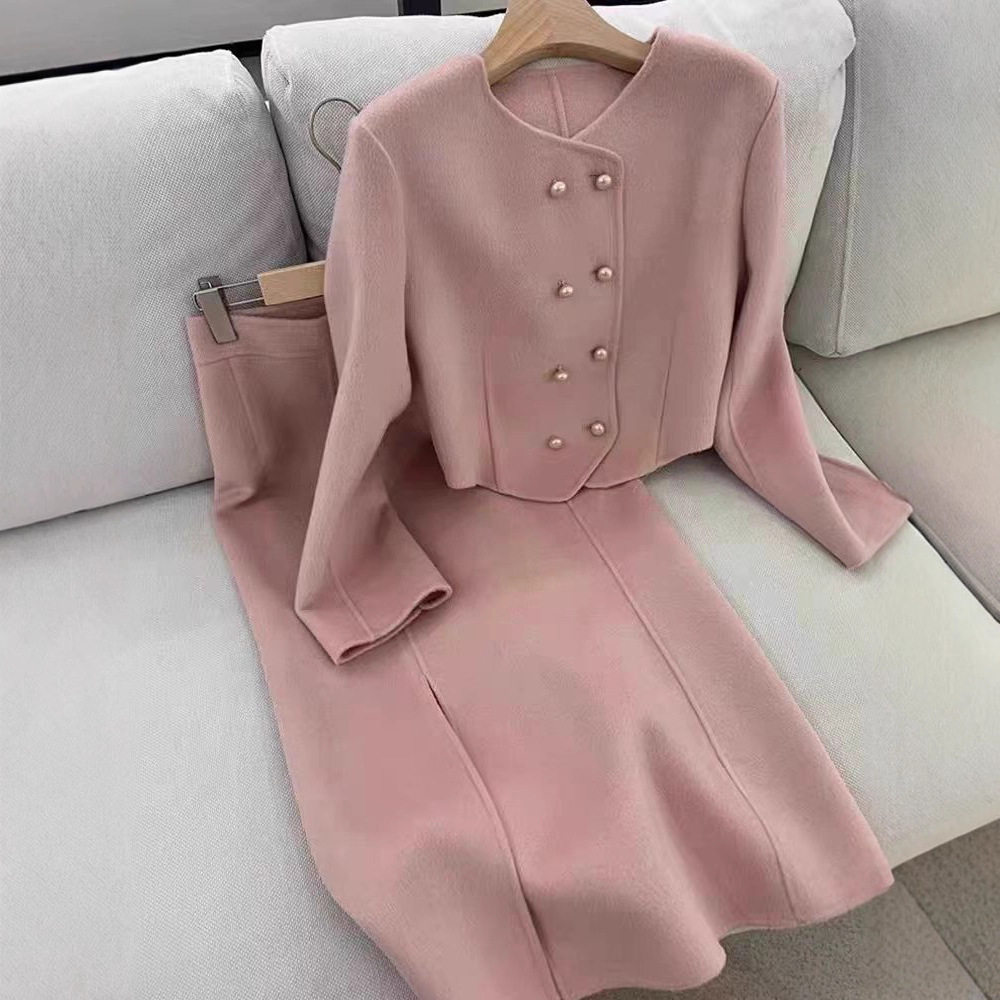端庄大气女装小香风套装秋冬2025新款气质御姐轻熟风毛呢两件套