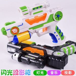 玩具枪电动音乐投影枪 发声发光语音 可调5-8种图案男孩手枪玩具