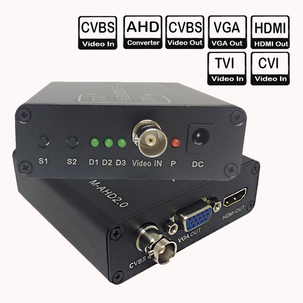 AHD/CVI/TVI转HDMI/VGA/CVBS转换器 1080P高清 500米