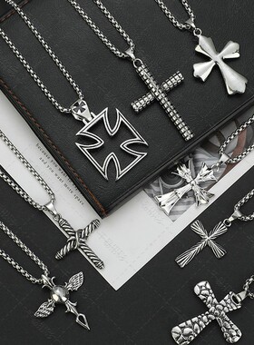 十字架项链吊坠配饰毛衣链链子