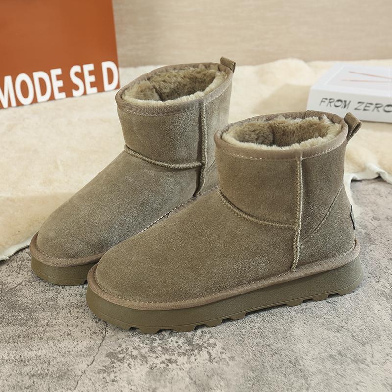 百搭雪地靴男真皮保暖加厚棉靴子