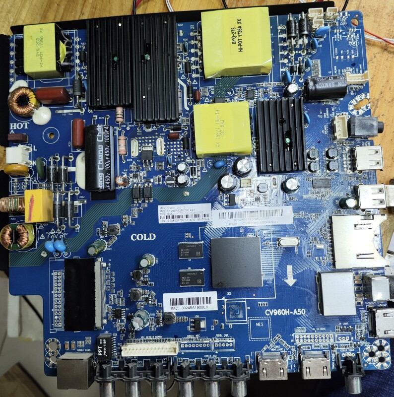 维修熊猫55D6U 58D8U CV960H-A50 不开机死机无声等EMMC备份8G5.0