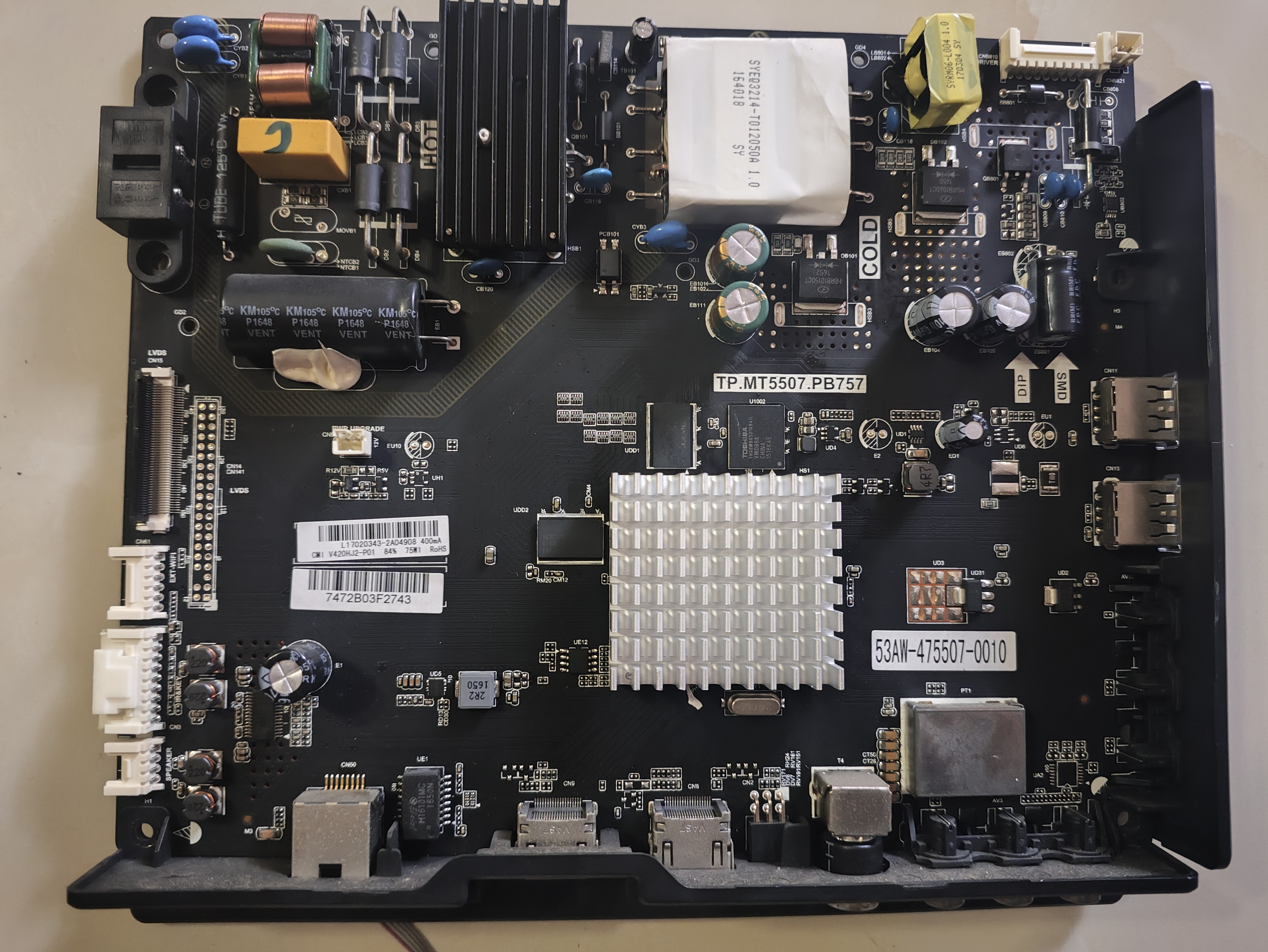 维修先锋LED-42B700S主板TP.MT5507.PB757 V420HJ2-P01 emmc备份