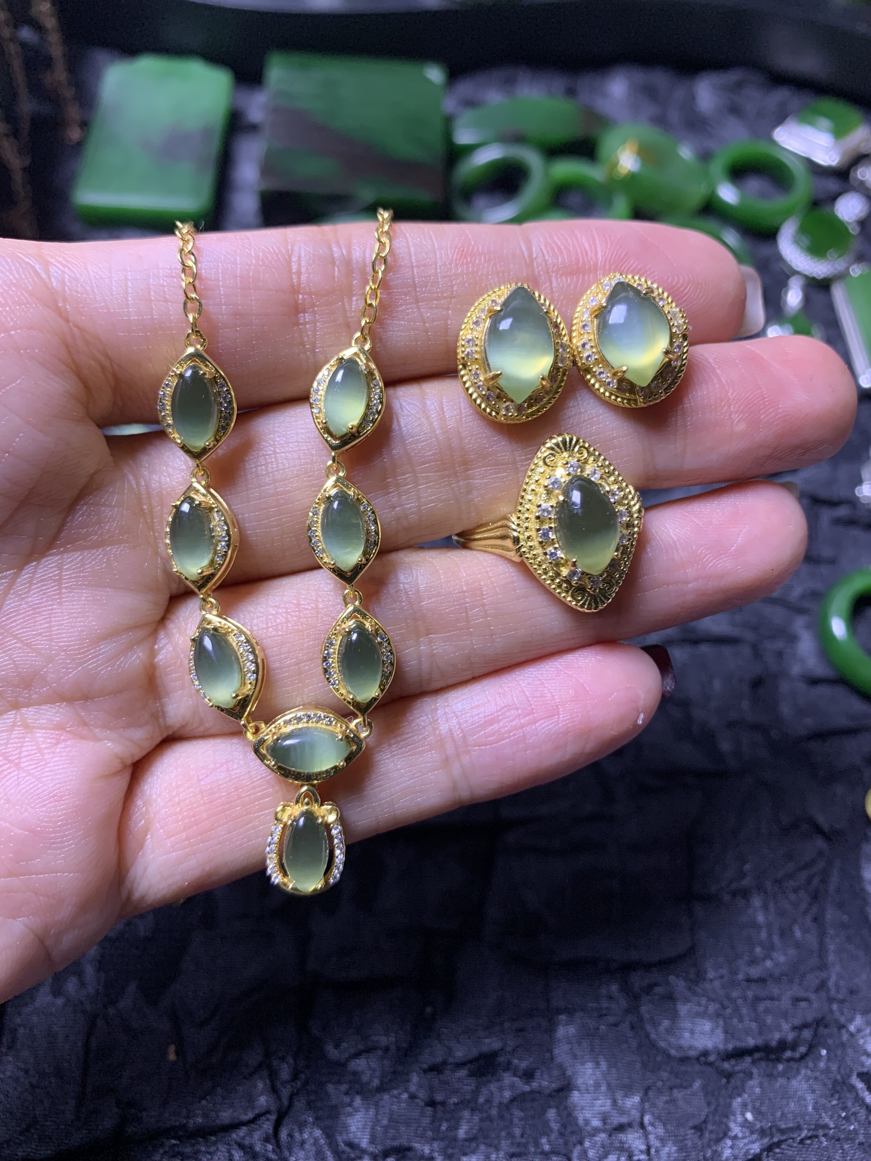 和田玉碧玉套装