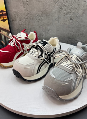 小蛮腰红色厚底老爹鞋女2026新款春季百搭网面透气增高休闲运动鞋