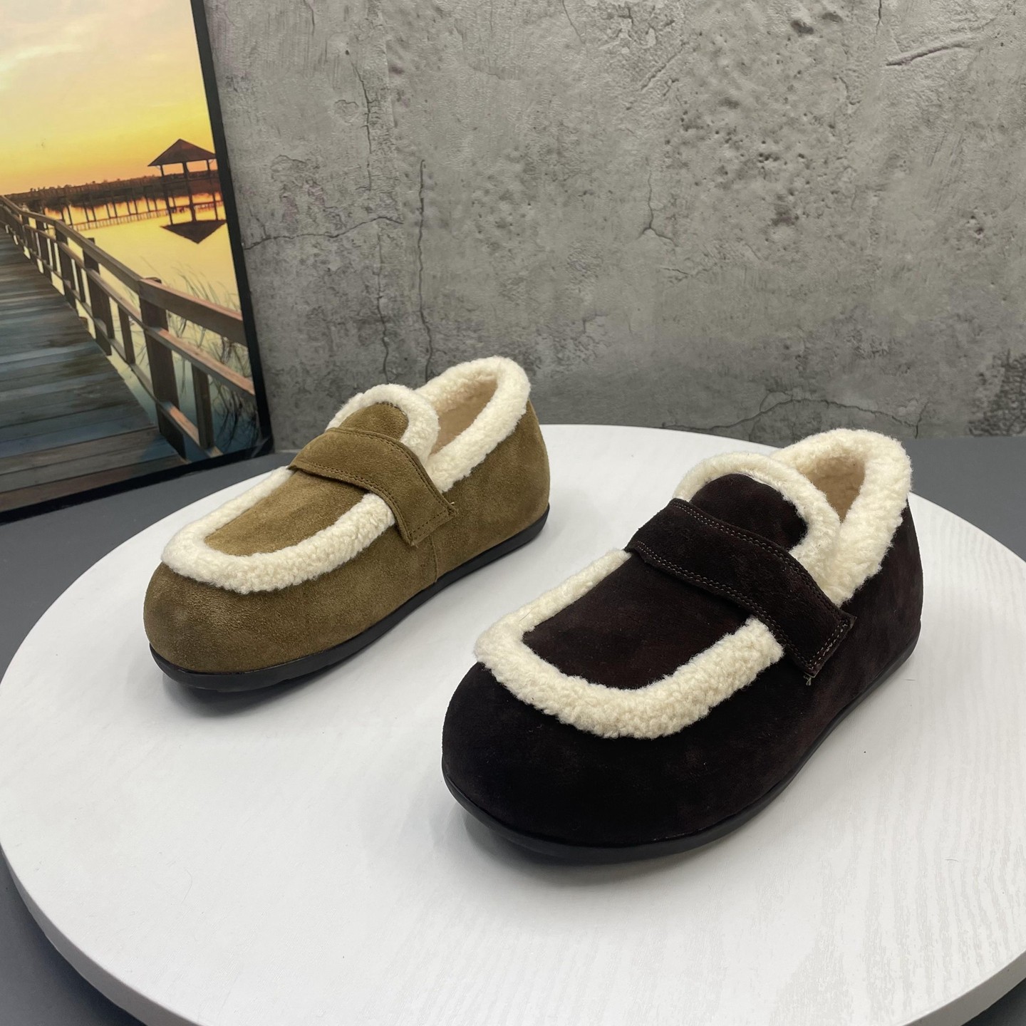 2025秋冬季撤柜断码新款真皮套脚加绒保暖内增高复古乐福鞋女棉鞋,女鞋,乐福鞋（豆豆鞋）,淘宝优惠券,粉丝福利购,淘宝优惠卷