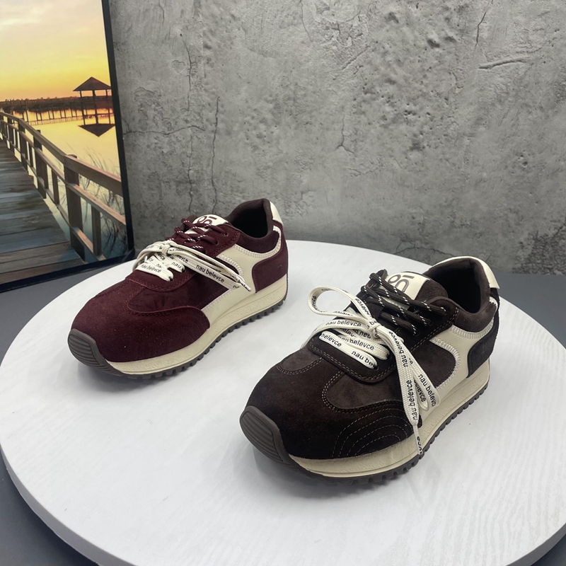 工厂撤柜处理2025秋冬季新款真皮圆头系带时尚韩版舒适德训鞋单鞋