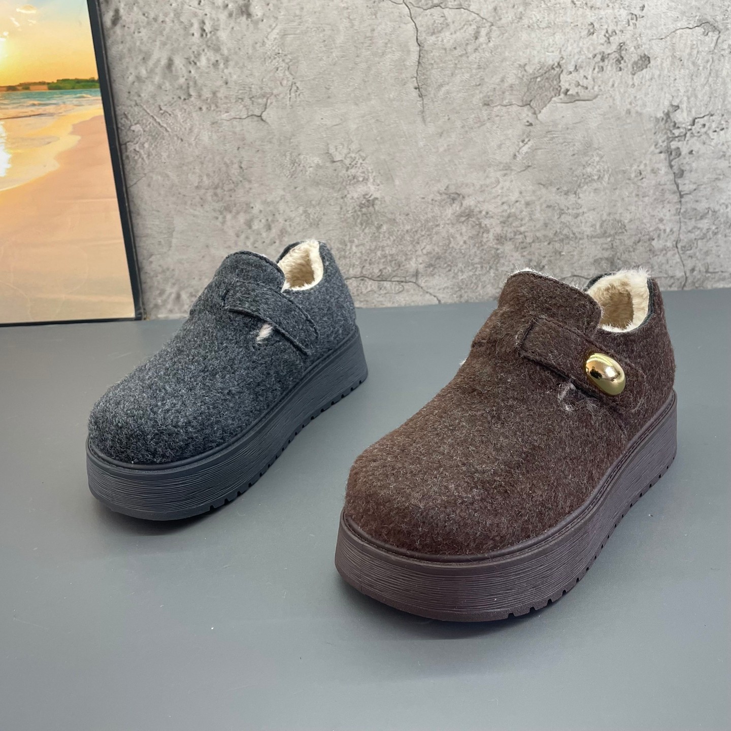 2025撤柜断码秋冬季新款女鞋加绒保暖棉鞋呢子厚底勃肯鞋舒适女鞋,女鞋,勃肯鞋/软木鞋,淘宝优惠券,粉丝福利购,淘宝优惠卷