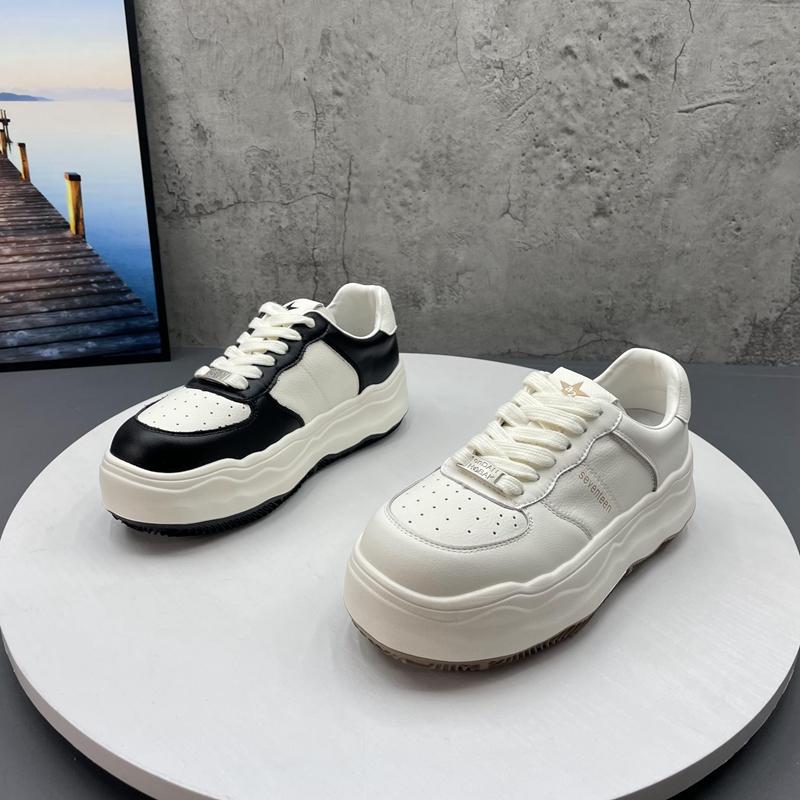 全真皮女鞋2025春季松糕鞋小白鞋