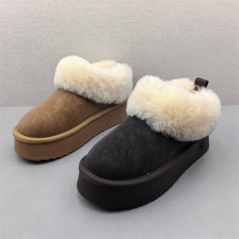 2025新款撤柜断码处理冬季真皮羊毛口棉鞋厚底户外雪地靴女棉靴