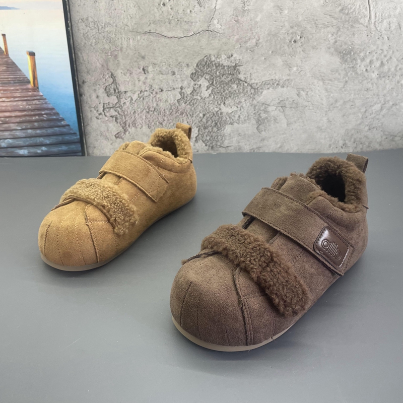 2025撤柜断码秋冬季新款女鞋内增高魔术贴复古加绒勃肯鞋时尚棉鞋