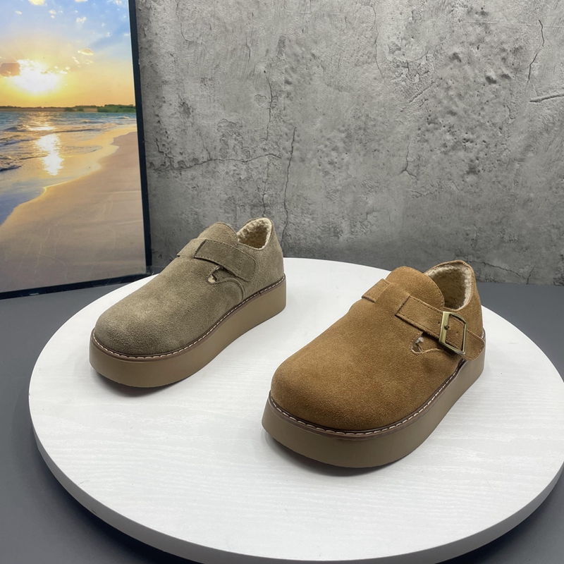 2024秋季新款撤柜断码圆头套脚厚底英伦勃肯鞋深口气质单鞋女鞋